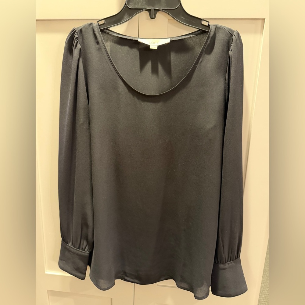 LOFT Black Crepe Blouse
